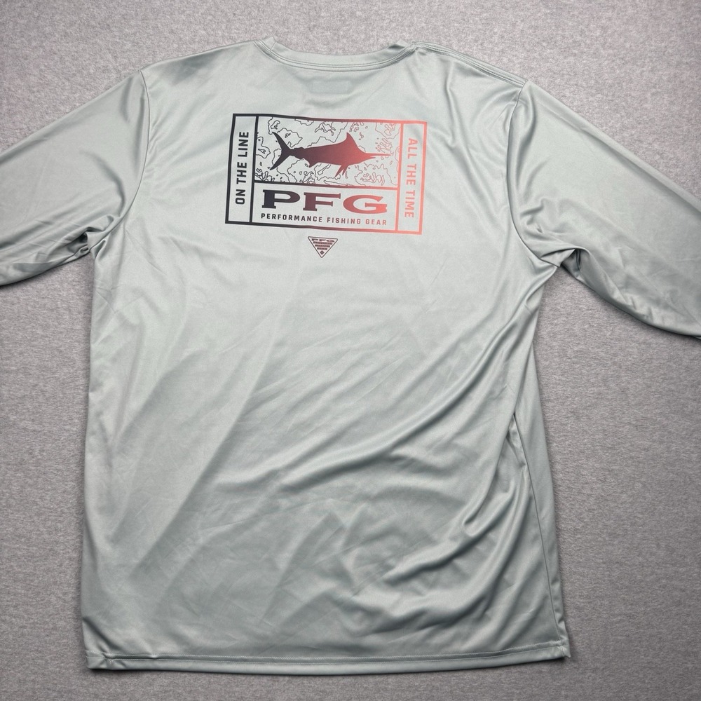 Columbia PFG Shirt Mens XL UPF 50 Fishing Performance On The Line All The Time